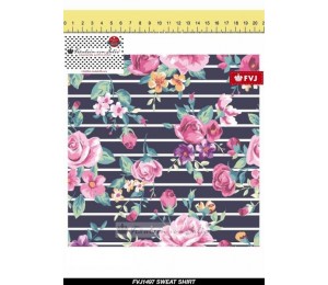 Sweat - Frl. von Julie dunkelblau gestreift Rosen